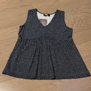 Miik Navy Blue and White Dotted Blouse
